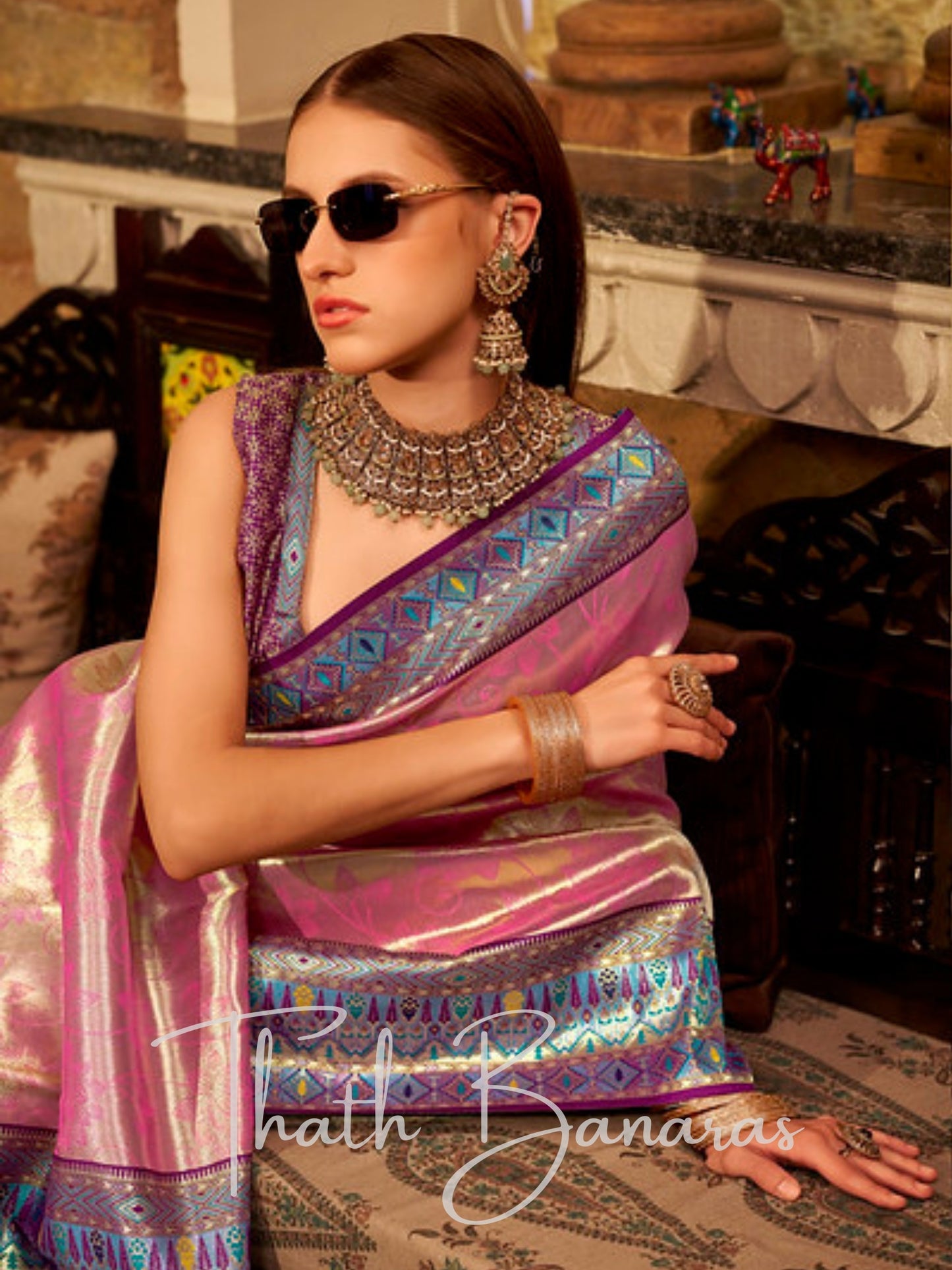 Exquisite Pink Paithani Silk Saree with Traditional Zari Work