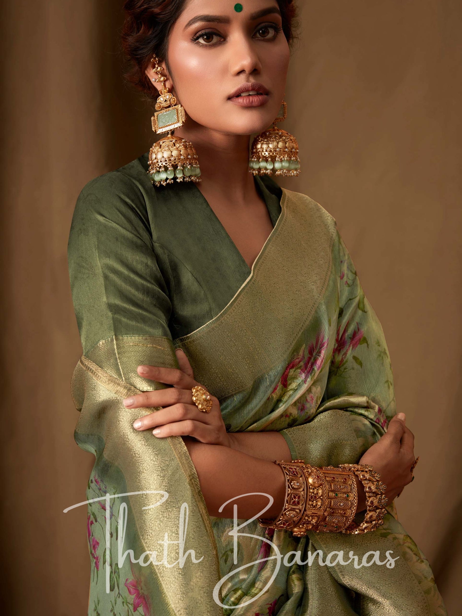 NENCY FASHION Women's Banarasi Silk Zari Woven Work Jacquard Saree With  Embellished Blouse Piece