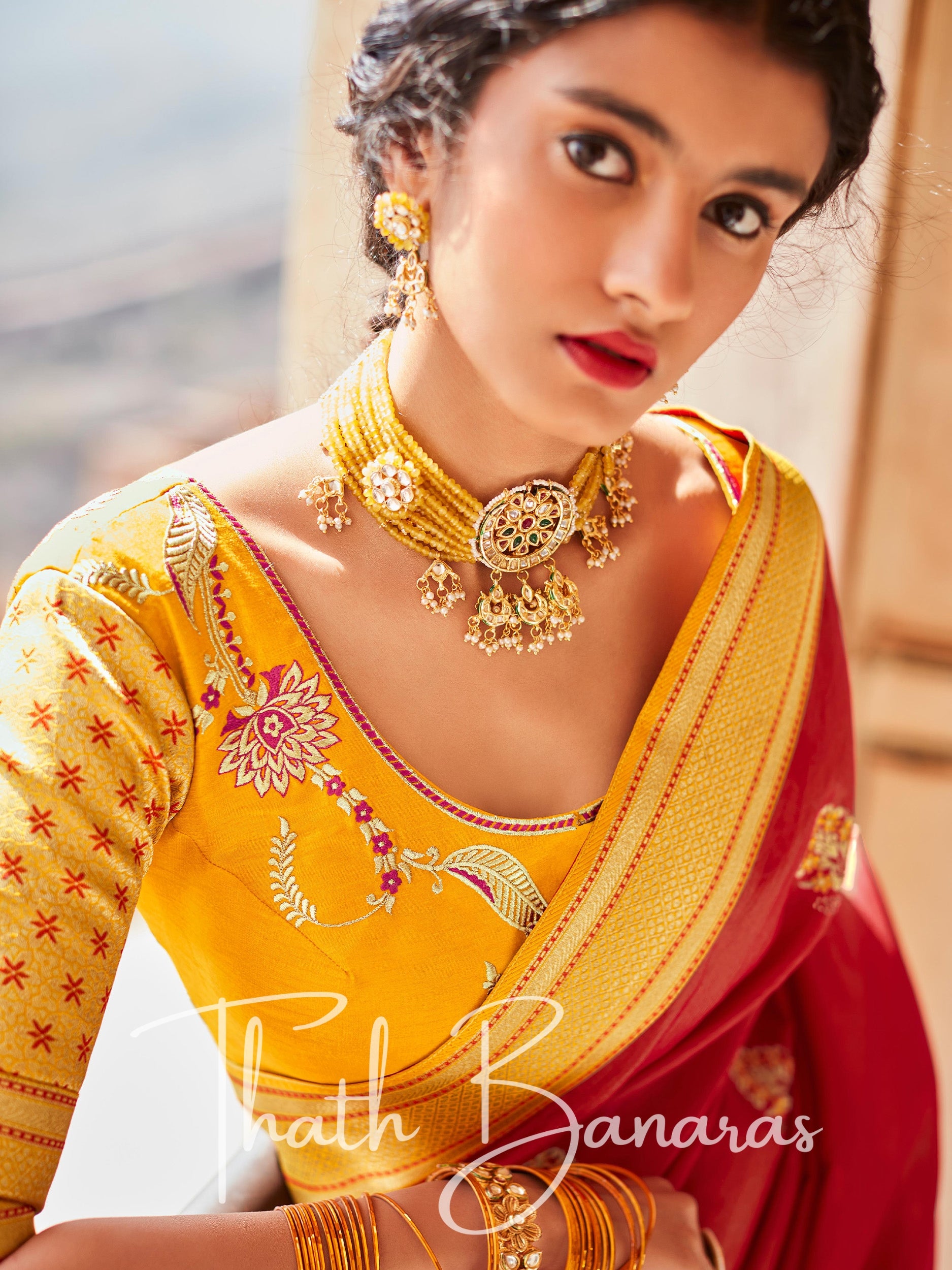 Gold Yellow Paithani Saree With Blouse set – Bahuji - Online Fashion &  Lifestyle Store