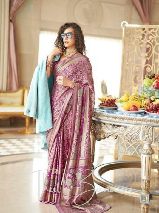 Opulent Weave Wine Georgette Saree