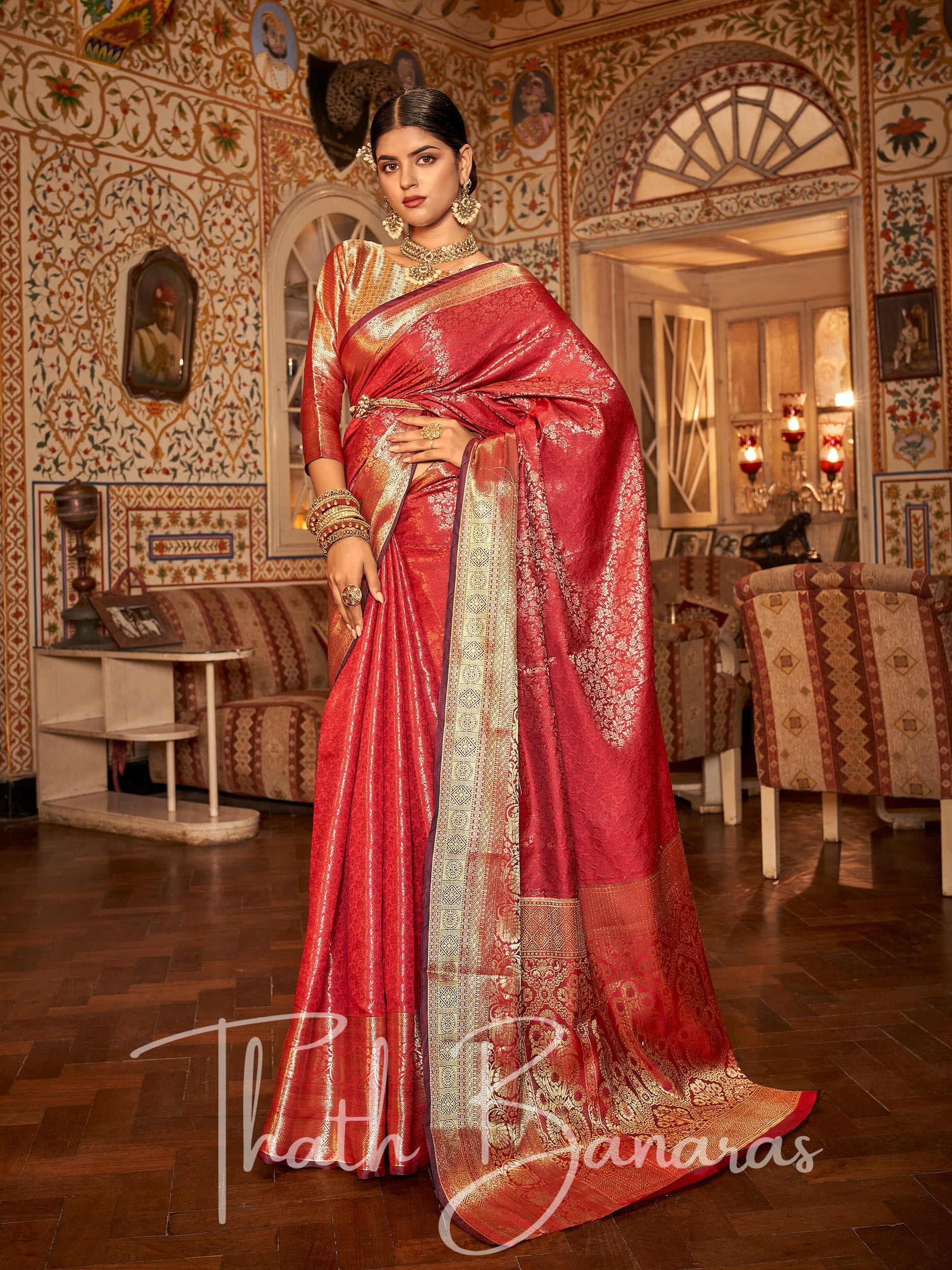 Red Banarasi Silk Saree