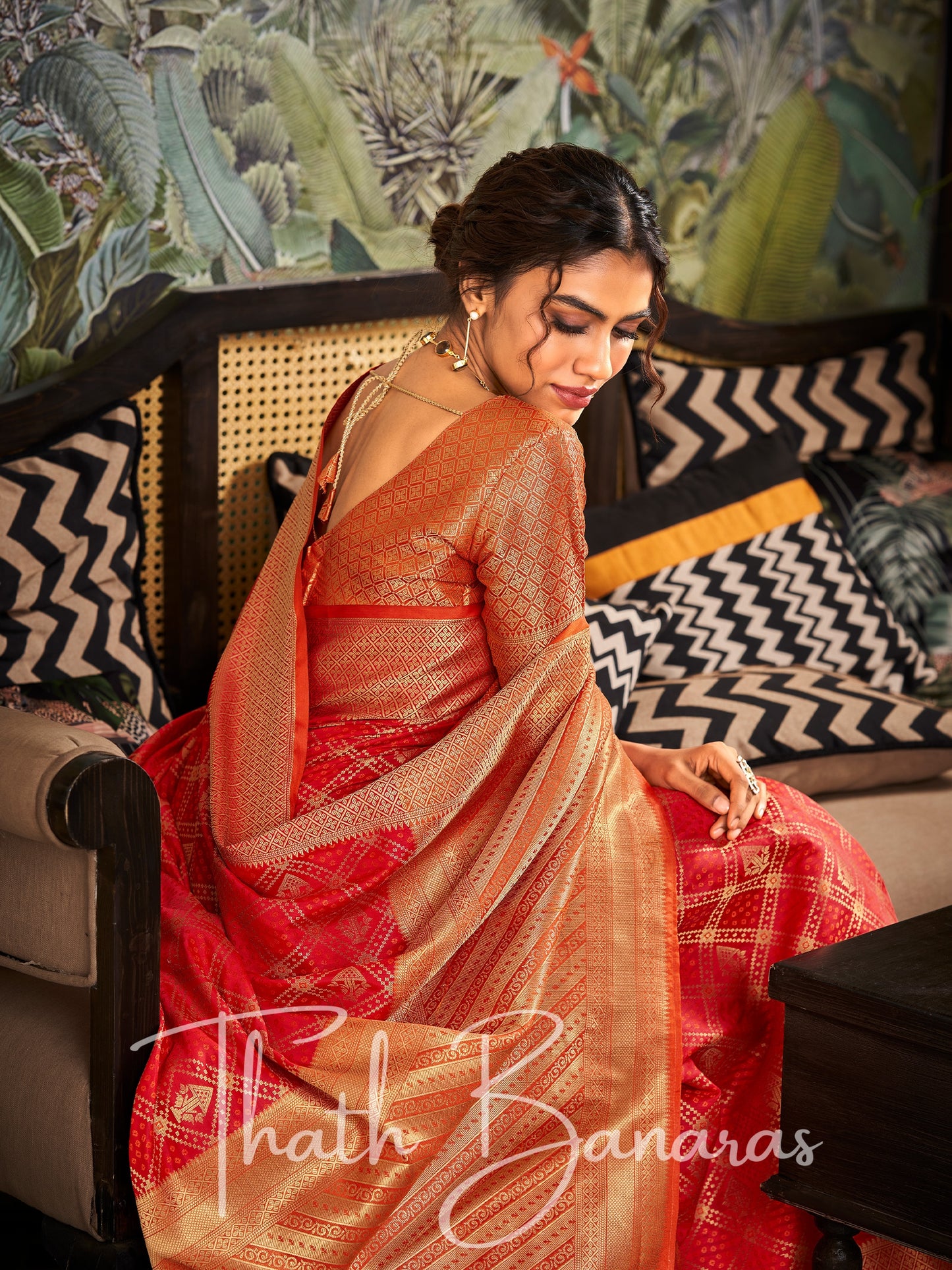 Ruby Red Handloom Patola Soft Silk Ceremonial Classic Saree