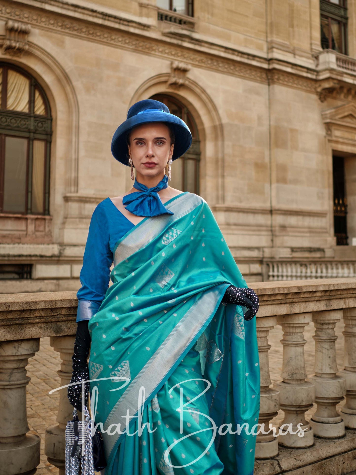 Turquoise Blue Soft Silk Handloom Weaving Saree