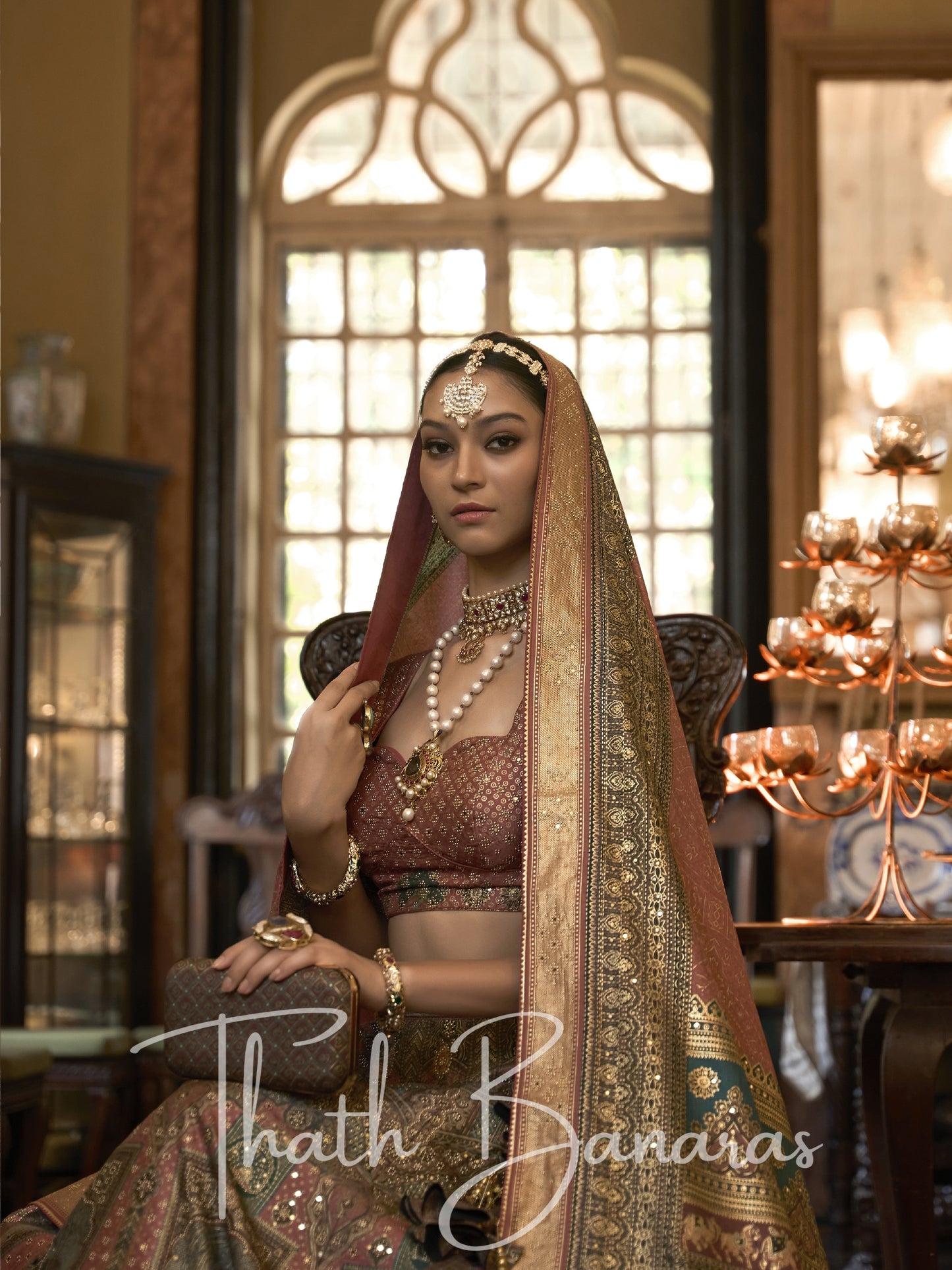 Royal Brown Smooth Rajwadi Silk with Sparkle and Mirror Work Lehenga and Sparkle Work Blouse