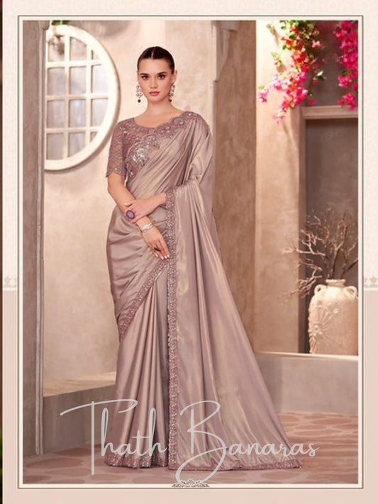 Ivory Glow Cream Cotton Saree with delicate beadwork