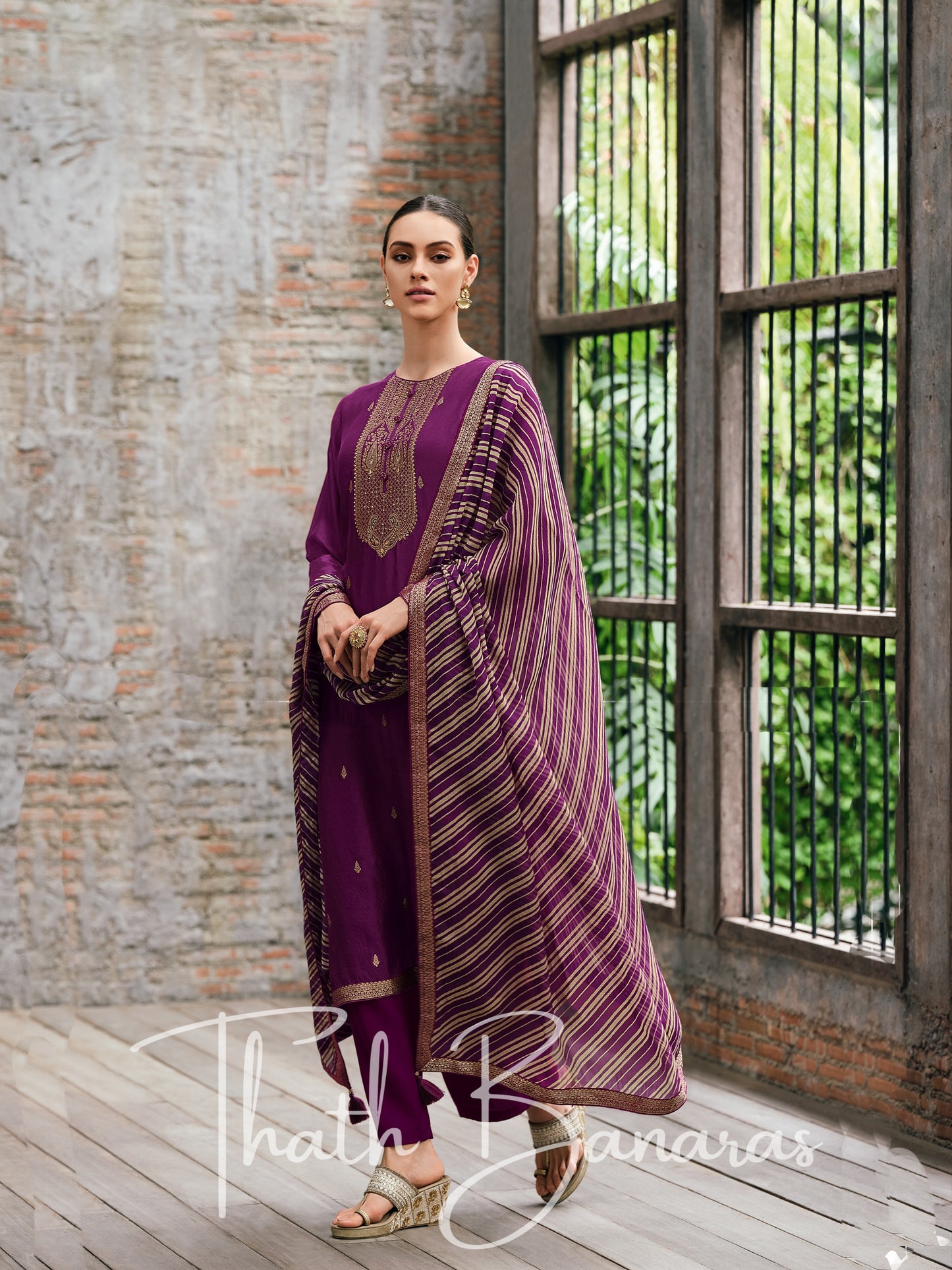 Purple Opulent Organza & Cotton Silk Rhapsody Salwar Suit