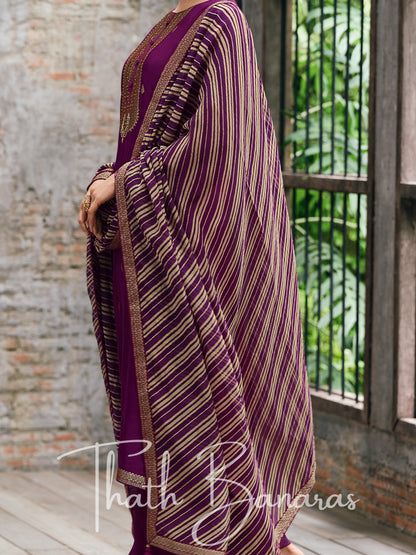 Purple Opulent Organza & Cotton Silk Rhapsody Salwar Suit